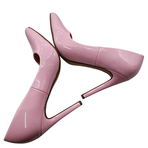 Y-NOT Chic Pastel Pink Leather Patent Pumps Women's Heels Size 6.5 - Picture 3 of 6